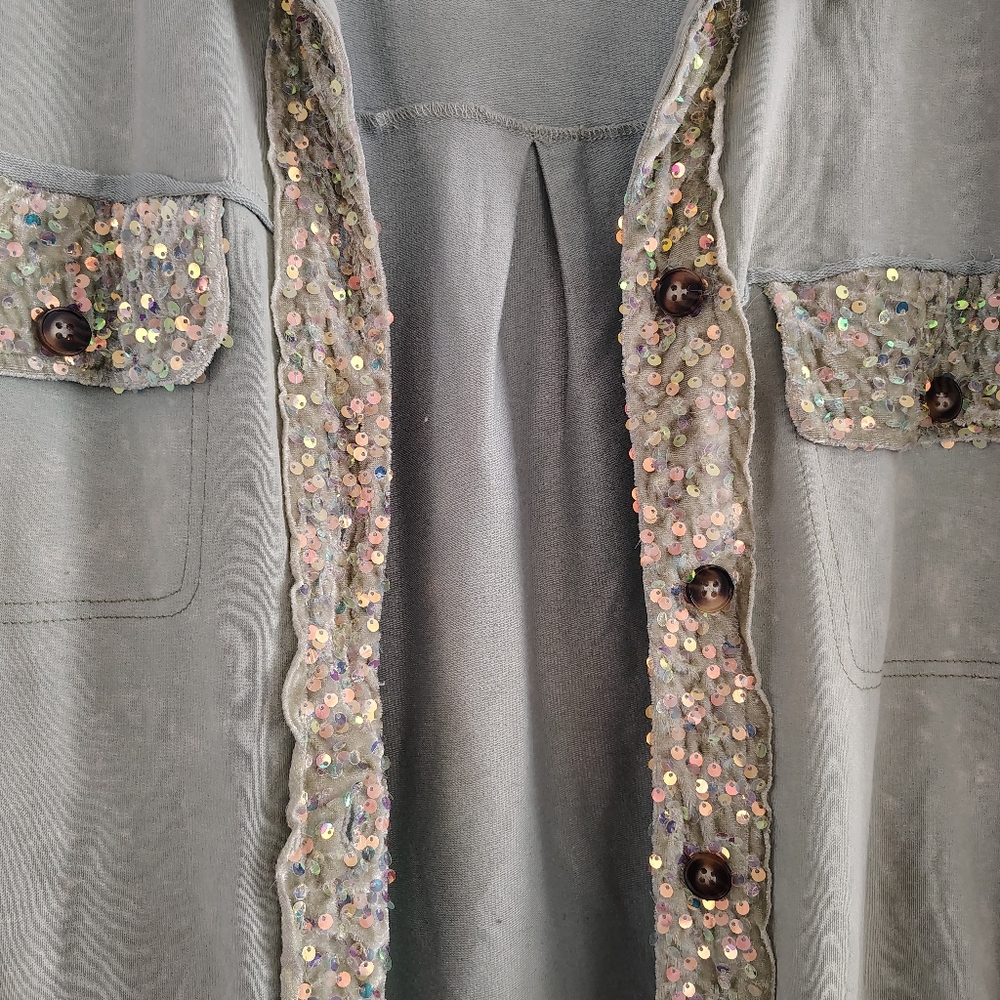 Sequin Trimmed Shacket - image 5